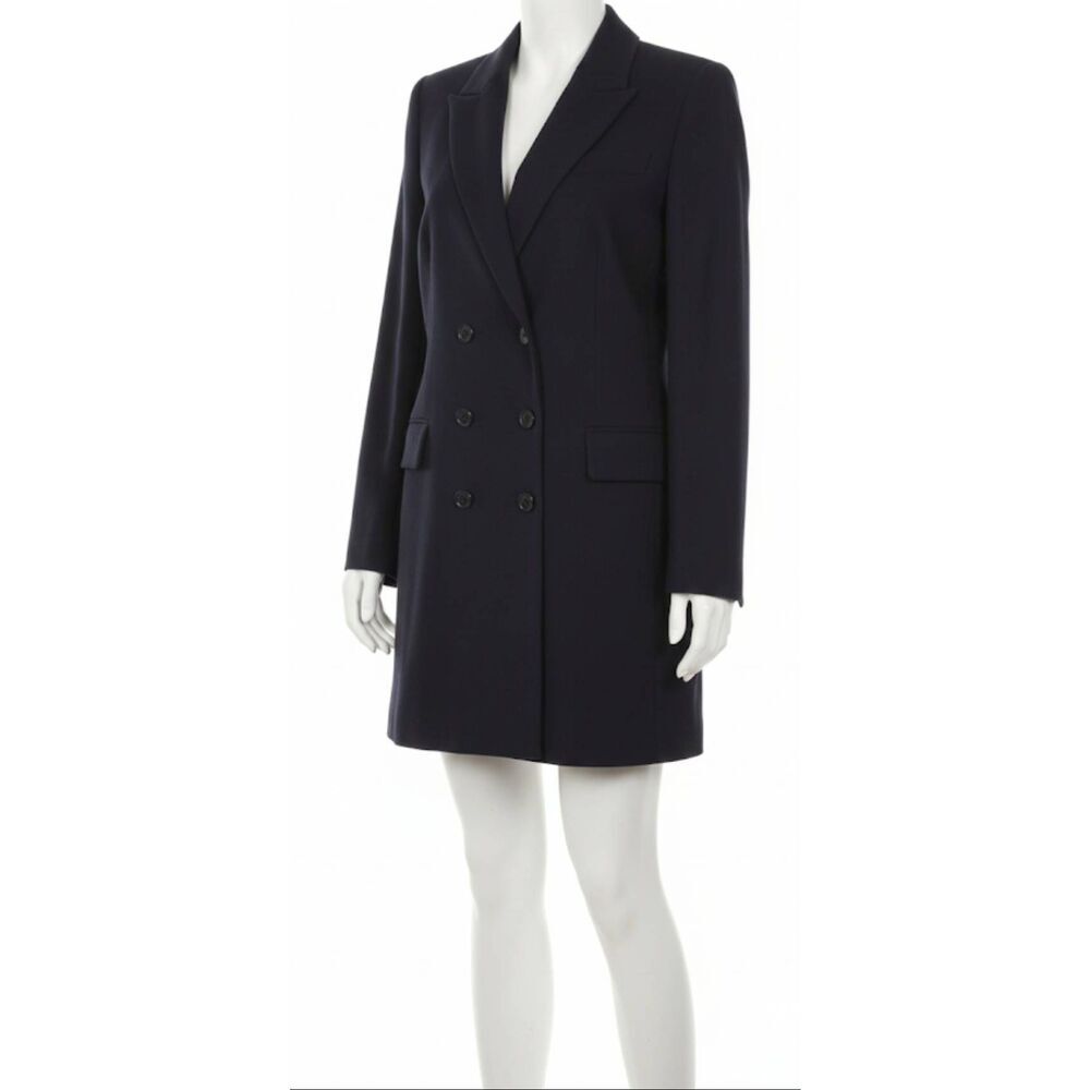Reiss womens large mira double Breasted navy blue trench jacket - Picture 1 of 9